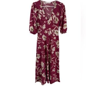 All in Favor Pink and Cream Floral Dress